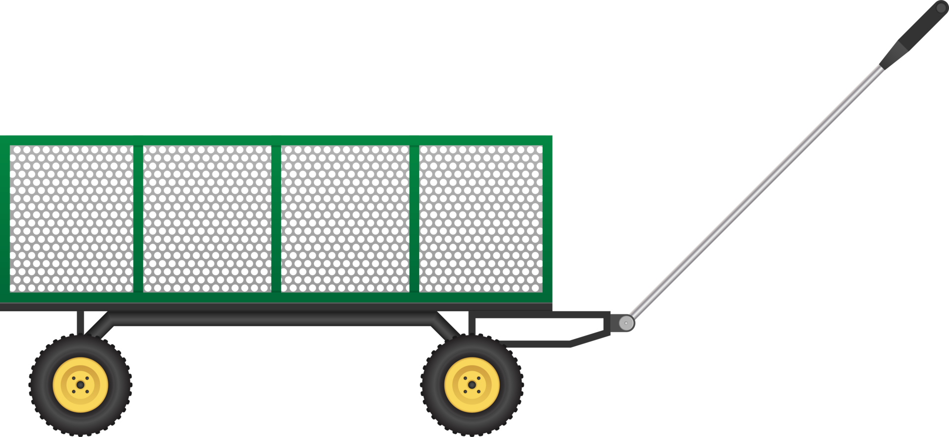 illustrazione vettoriale del carrello da giardino verde isolata su sfondo bianco png