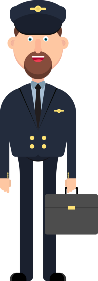 illustration de vecteur de personnage de pilote d'avion isolé sur blanc png