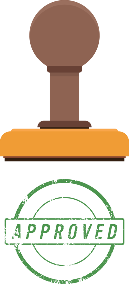 houten stempel en stempelmerk met goedgekeurde tekst png