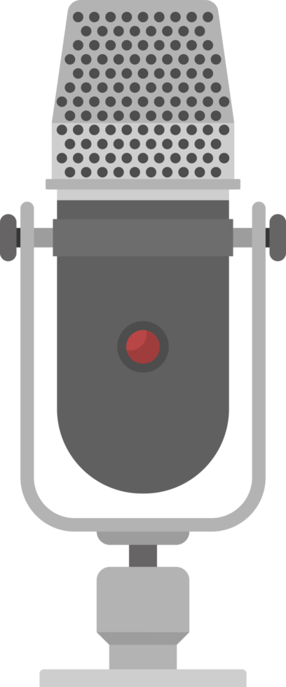 Microphone in flat design clip art png