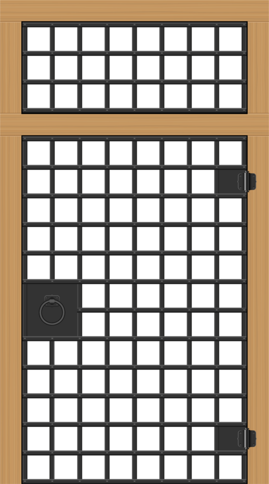 Old door with steel bars vector illustration png