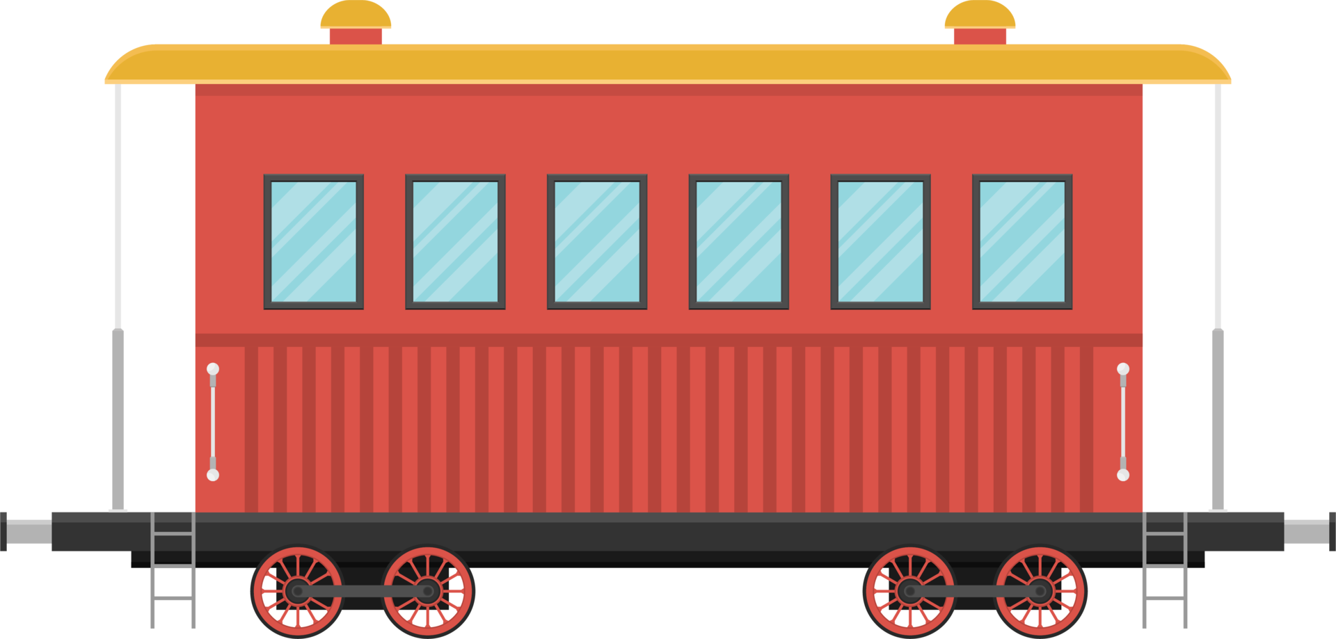 illustration de vecteur de wagons de train isolé sur fond blanc png