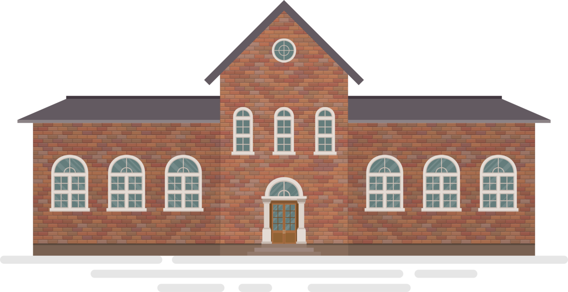 High School building vector illustration isolated on white background png