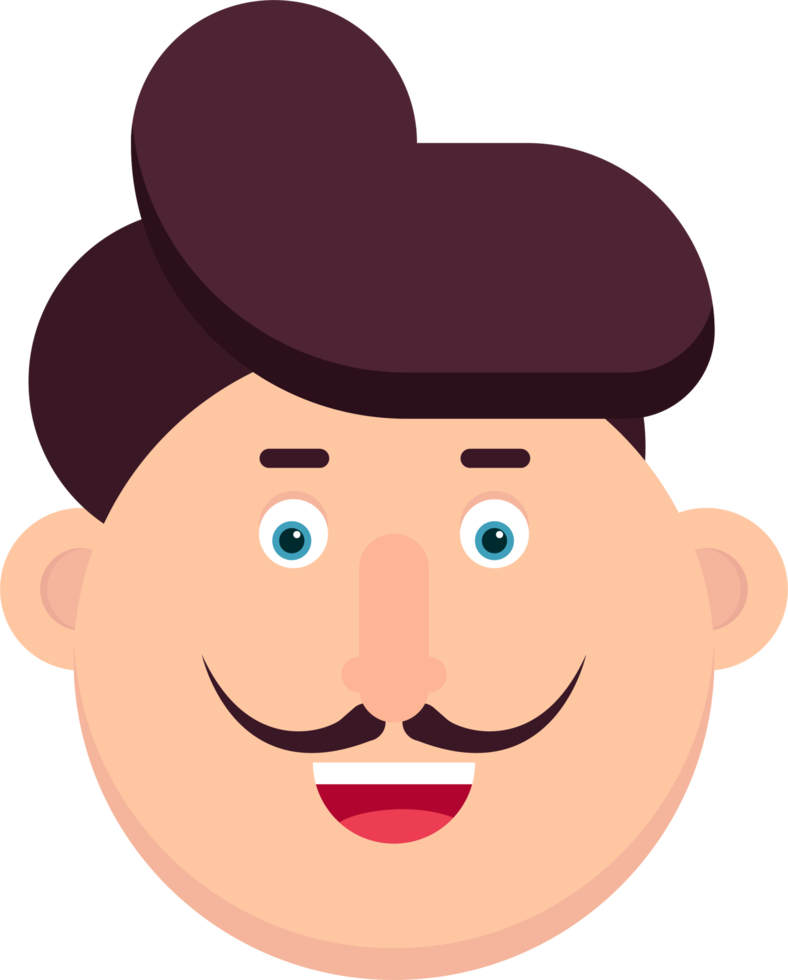 personagem de homem com ilustração vetorial de bigode png