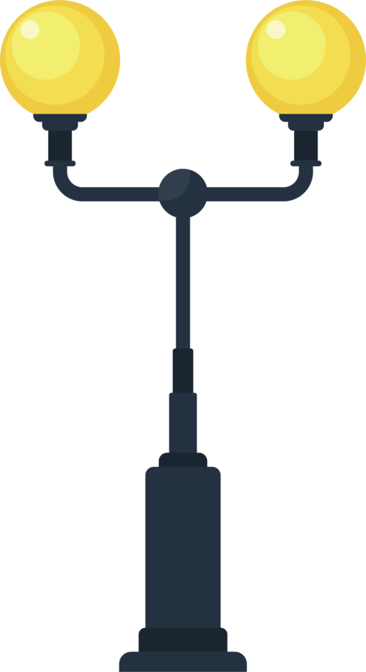 Vintage street lamp vector illustration isolated on white background png
