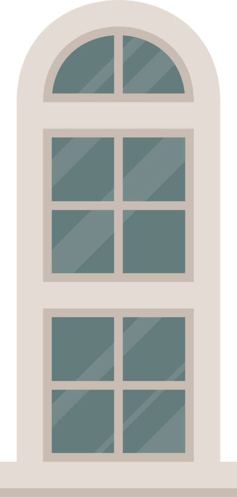 witte retro windows vectorillustratie png