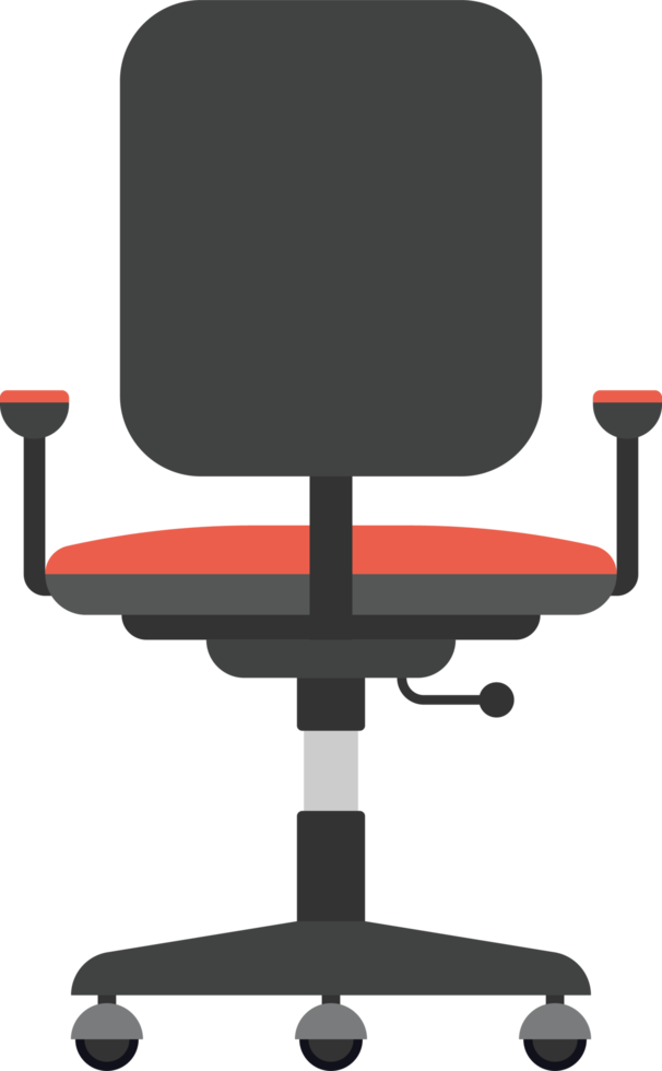 Desk chair set vector illustration isolated on white png