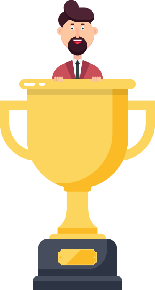 hombre de negocios, tenencia, ganador, trofeo png