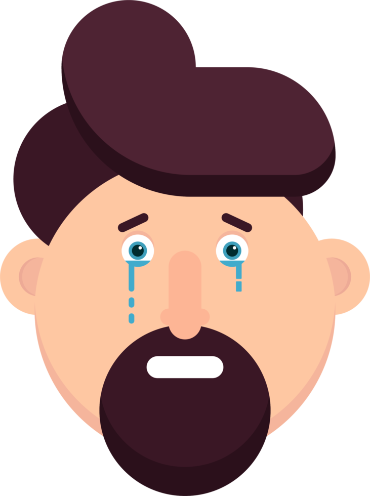 Male character with face emotion png