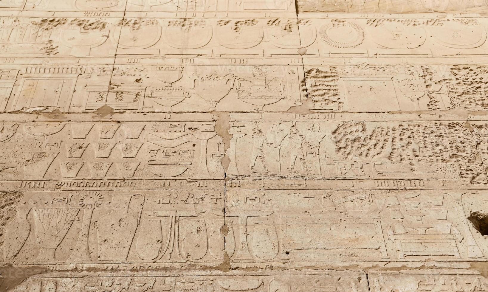 Hieroglyphics in Karnak Temple, Luxor, Egypt photo