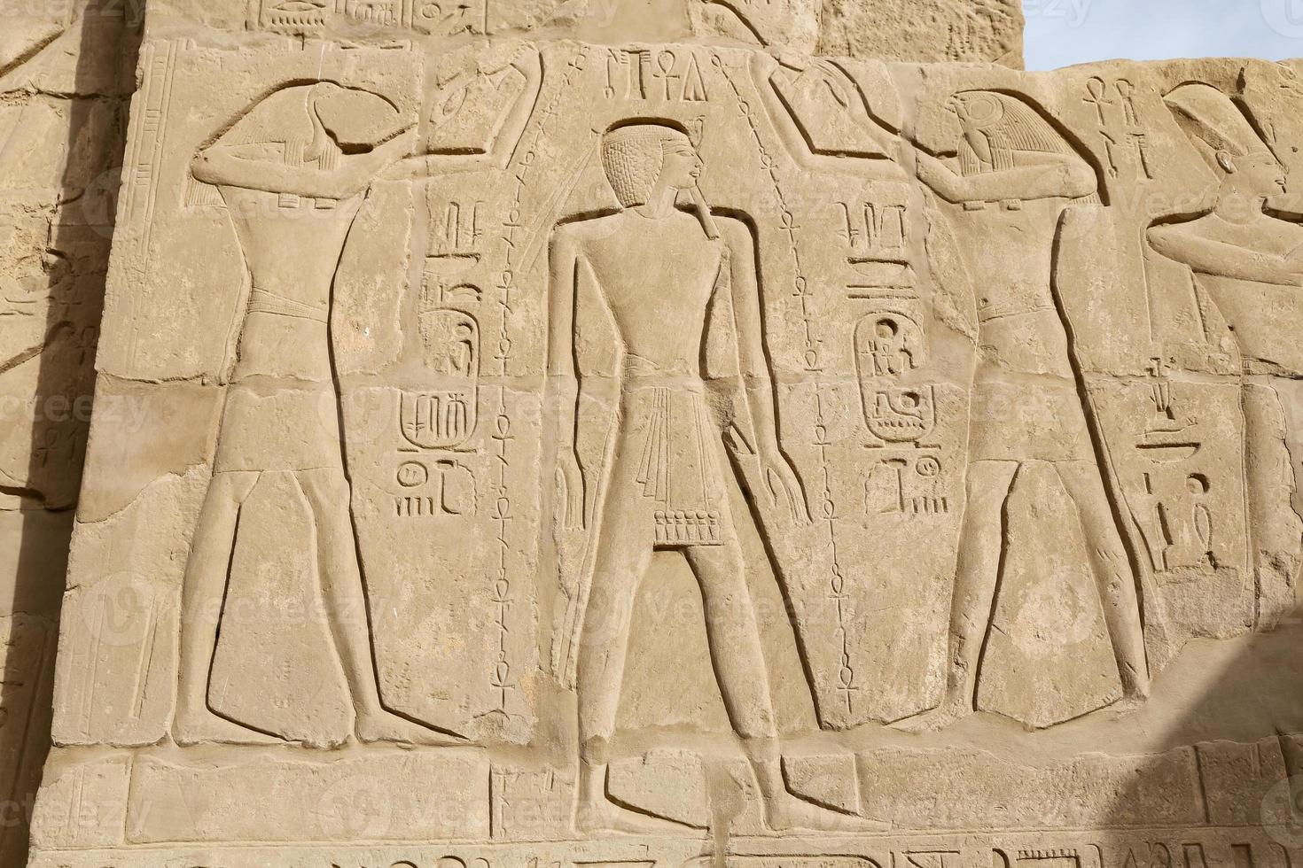 Hieroglyphics in Karnak Temple, Luxor, Egypt photo