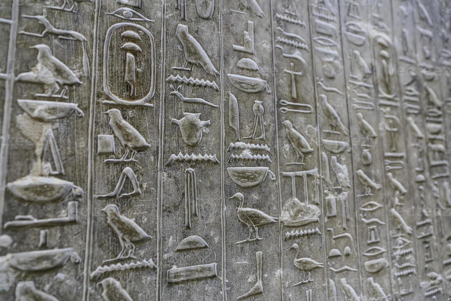 textos piramidales en pirámide de unas, saqqara, el cairo, egipto foto