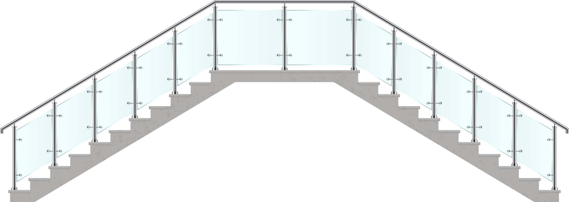 escaliers avec illustration vectorielle de garde-corps en verre png