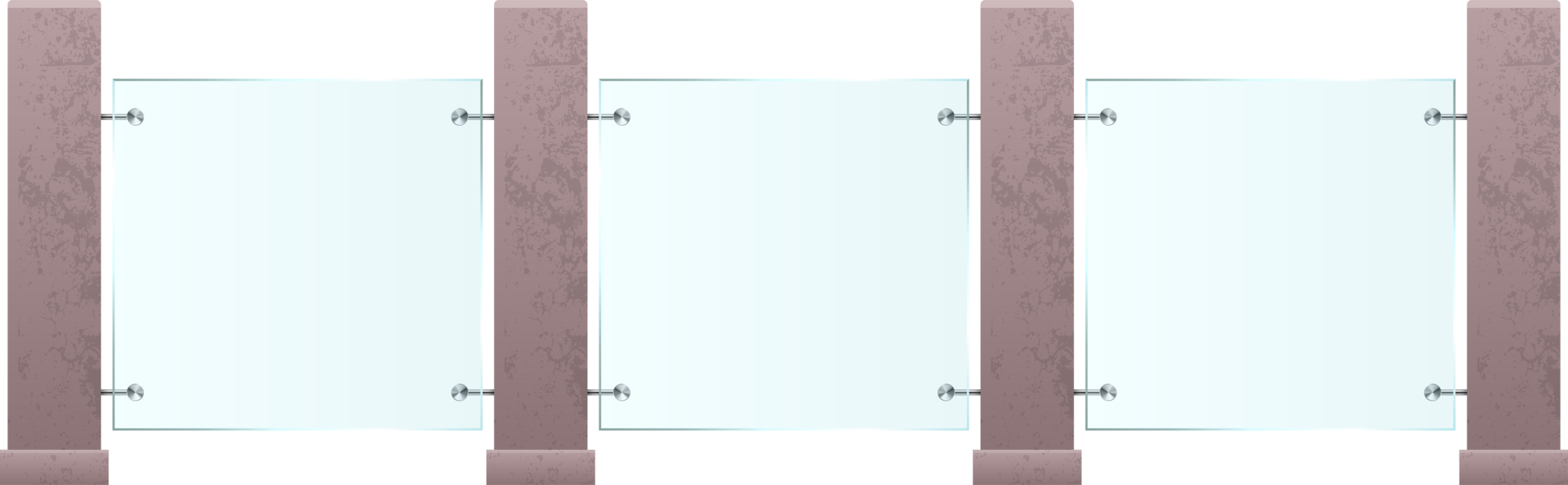 Modern glass railing png