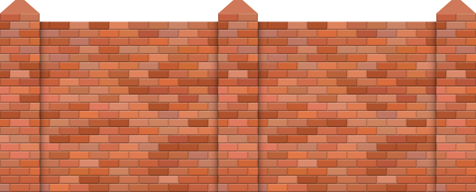 Brick fence vector illustration isolated on white background png