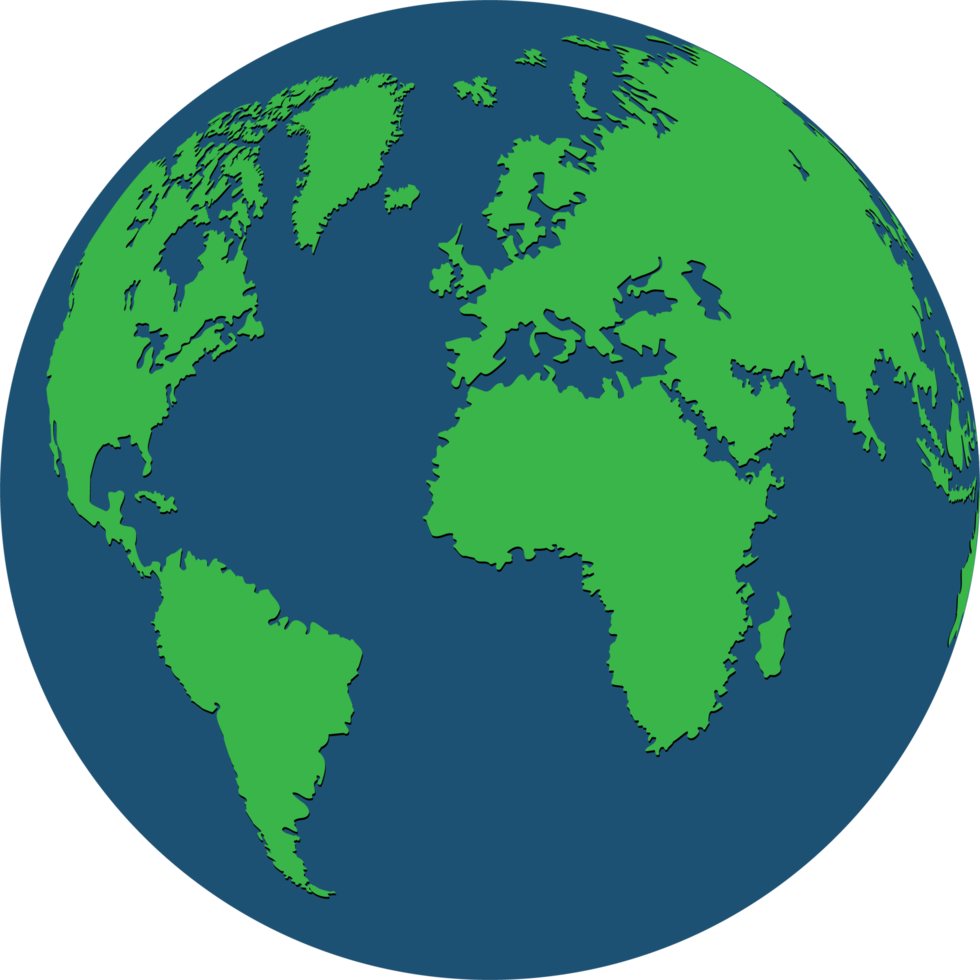 ClipArt del globo terrestre, illustrazione vettoriale isolata png