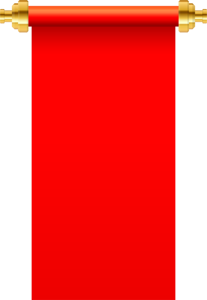 illustration de vecteur de défilement de papier rouge isolé sur fond blanc png