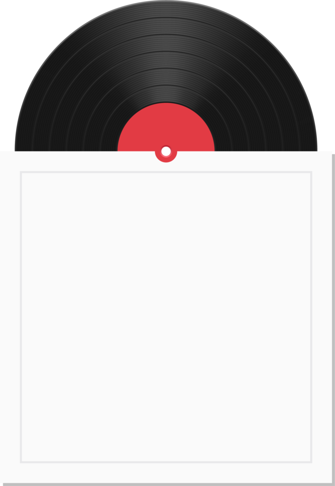 disco de vinilo con ilustración de vector de cubierta aislado png