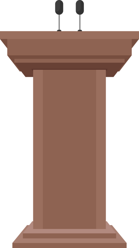 Wooden podium tribune vector illustration isolated on white png