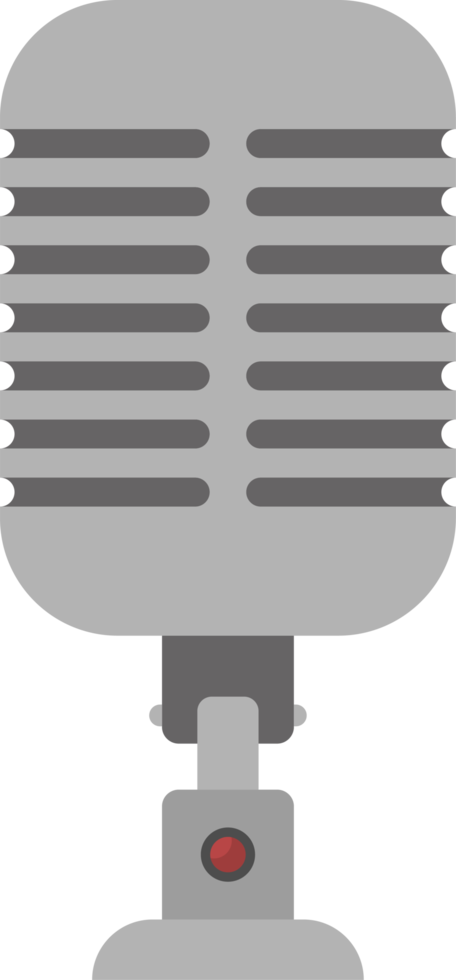 Microphone in flat design clip art png