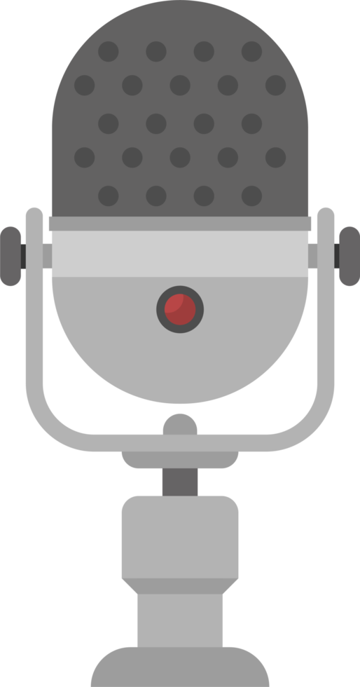 Microphone in flat design clip art png