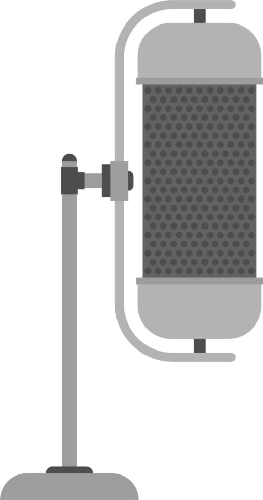 Microphone in flat design clip art png