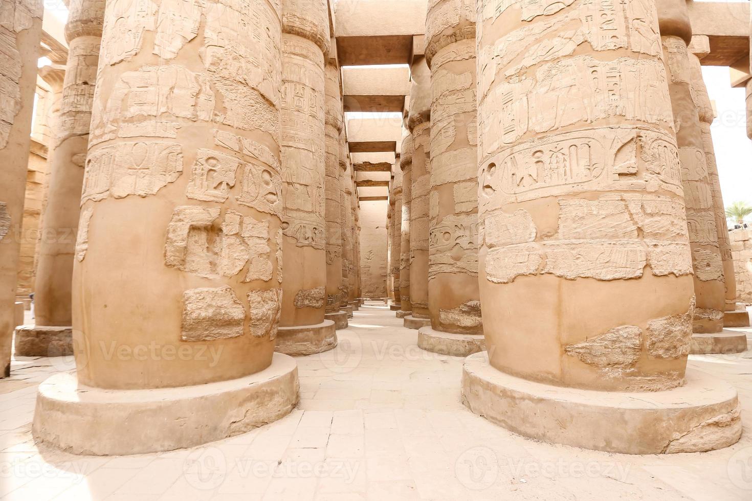 Columns in Hypostyle Hall of Karnak Temple, Luxor, Egypt photo