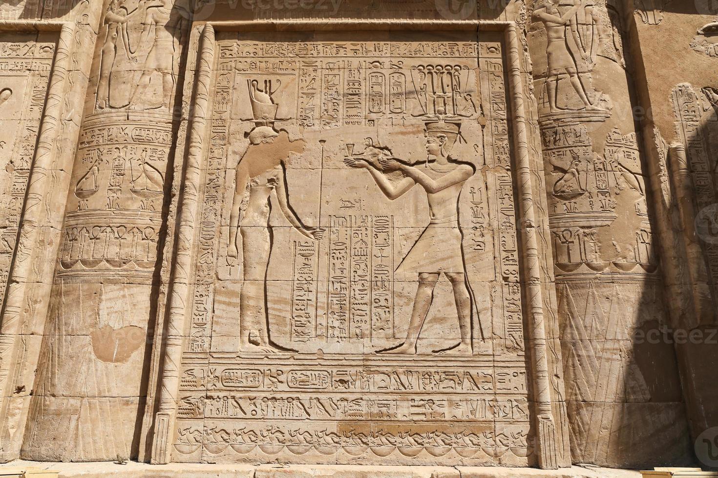 Scene from Edfu Temple in Edfu, Egypt photo