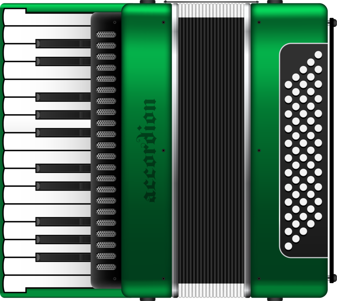 Realistic accordion vector illustration png