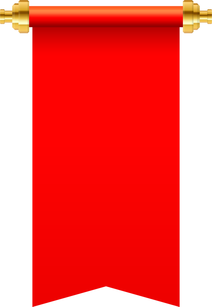 illustration de vecteur de défilement de papier rouge isolé sur fond blanc png