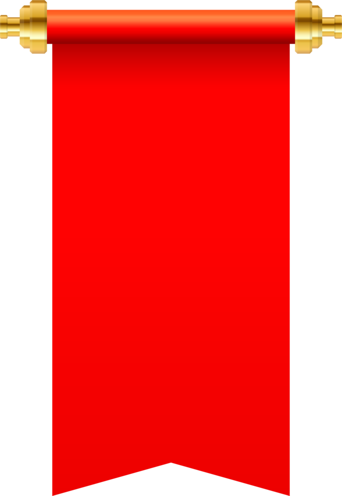 illustration de vecteur de défilement de papier rouge isolé sur fond blanc png