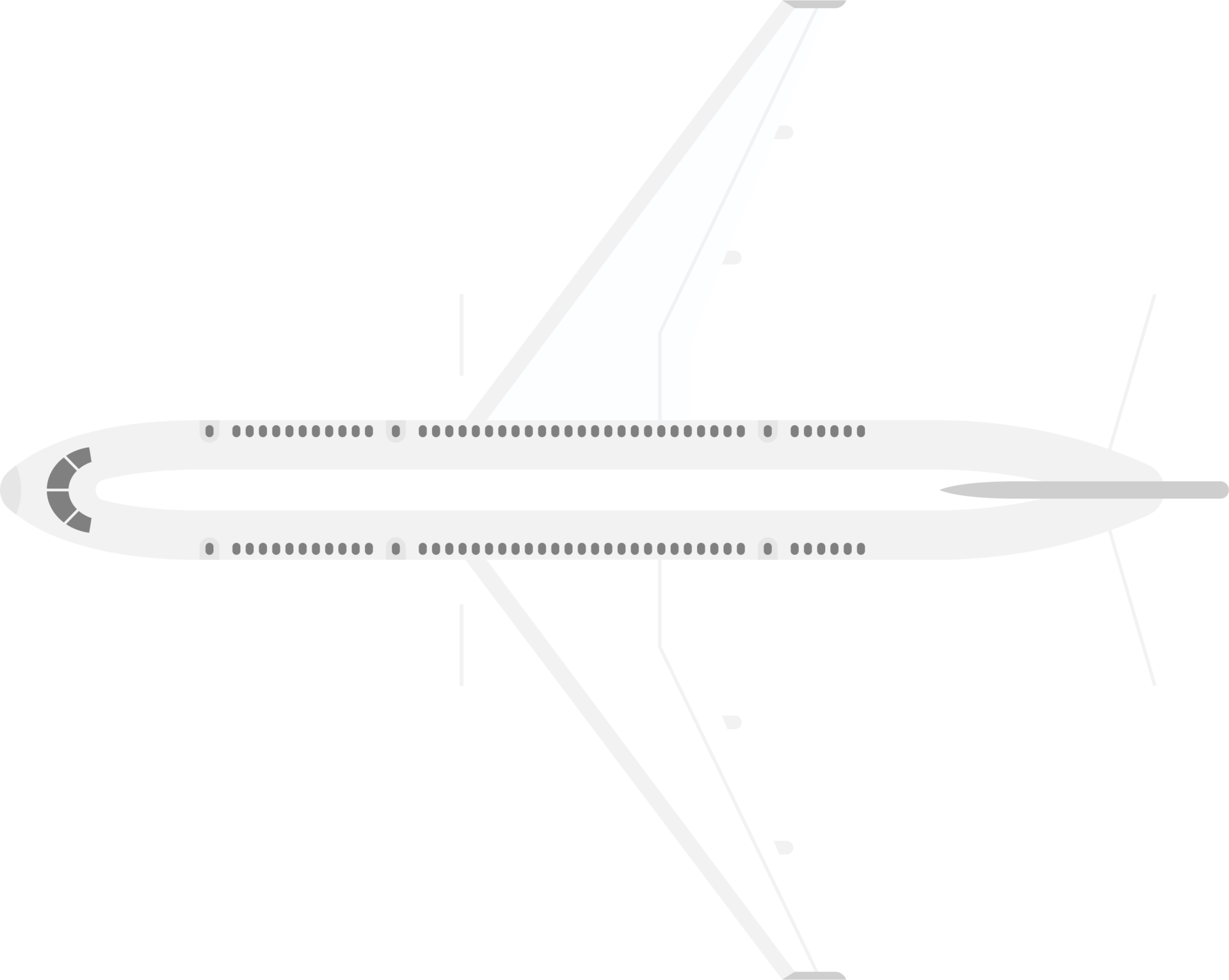 Top view of airplane vector illustration isolated 9314858 PNG