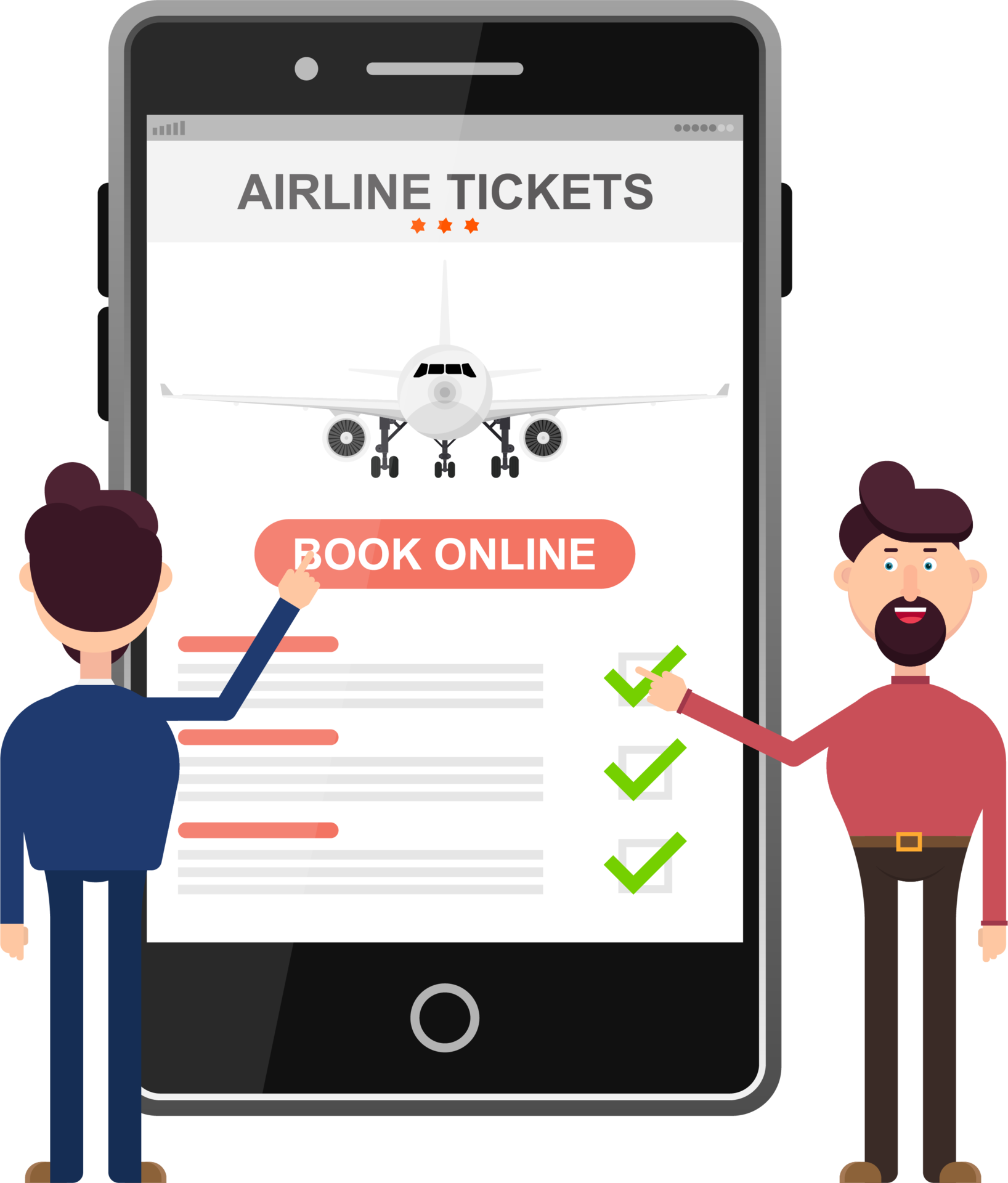 Book your flight online concept vector illustration 9314874 PNG
