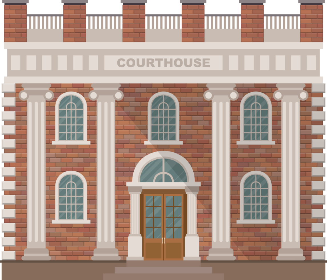 Courthouse building vector illustration isolated on white background png