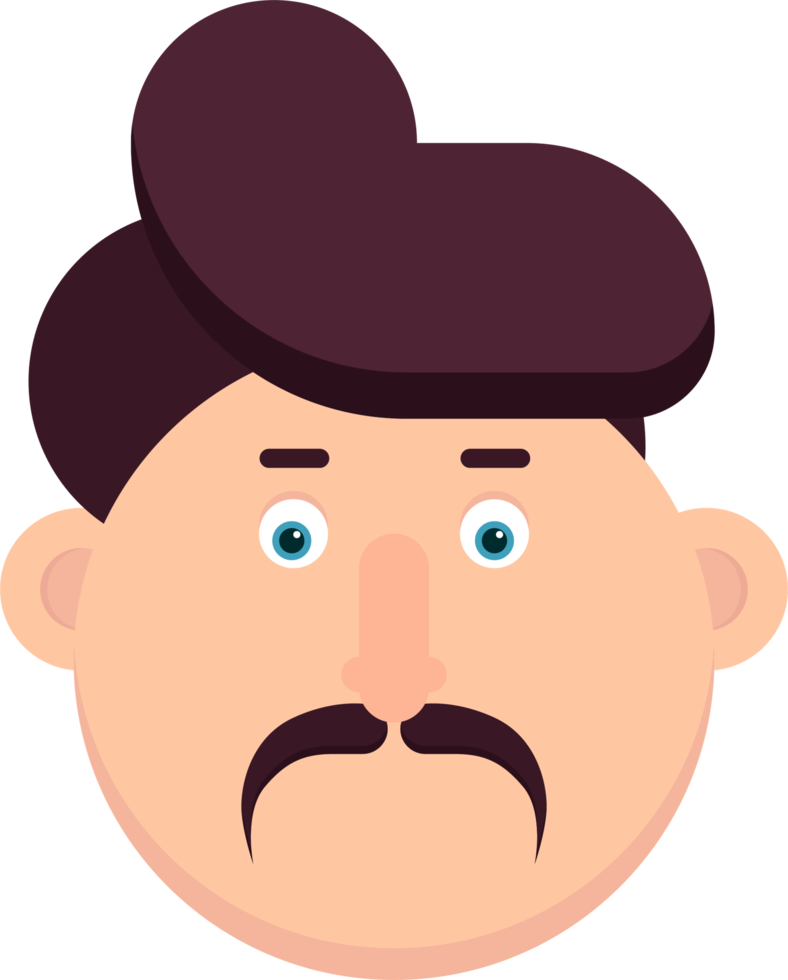 Man character with mustache vector illustration png