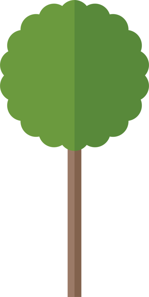 Green flat tree vector illustration isolated on white png