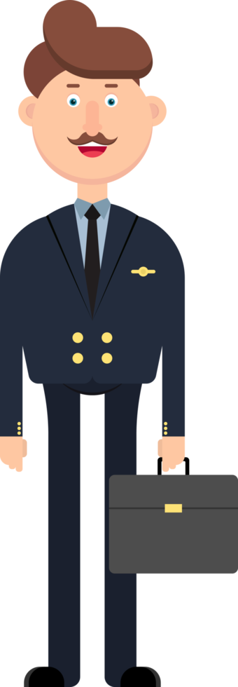 Plane pilot character vector illustration isolated on white png