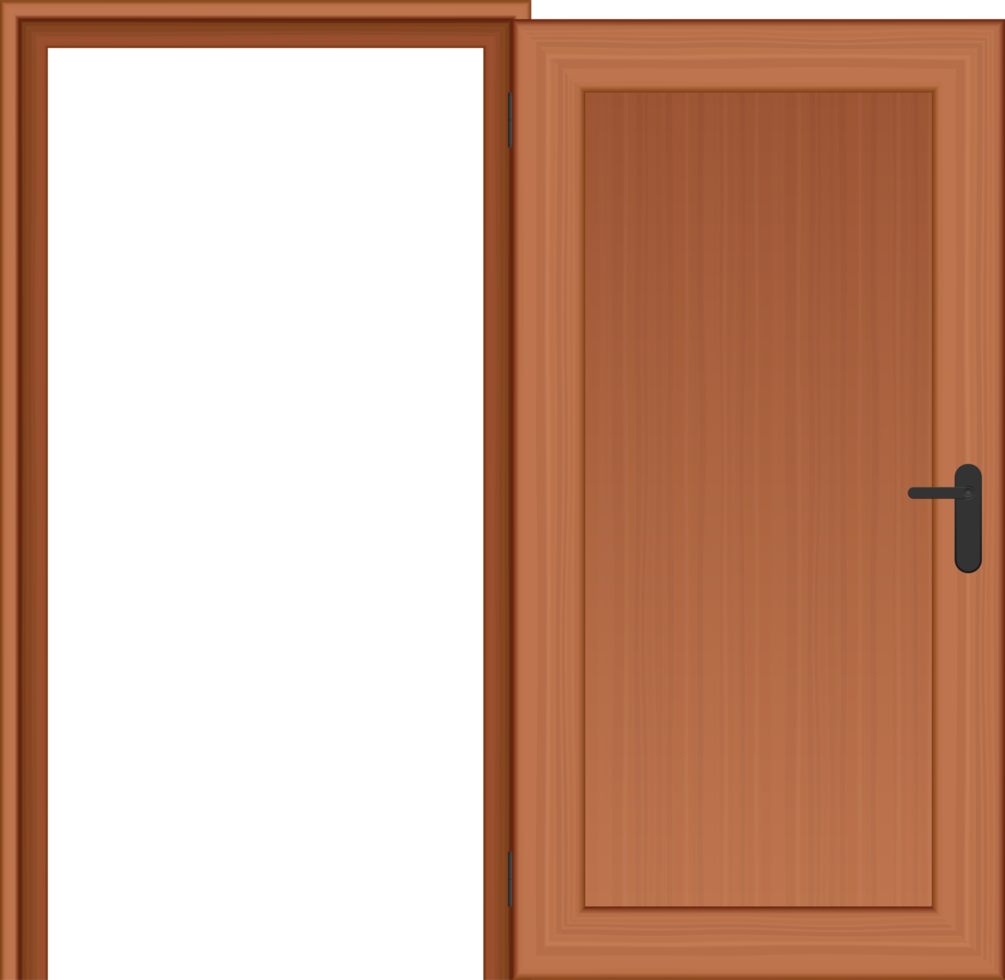 Wooden door vector illustration isolated png