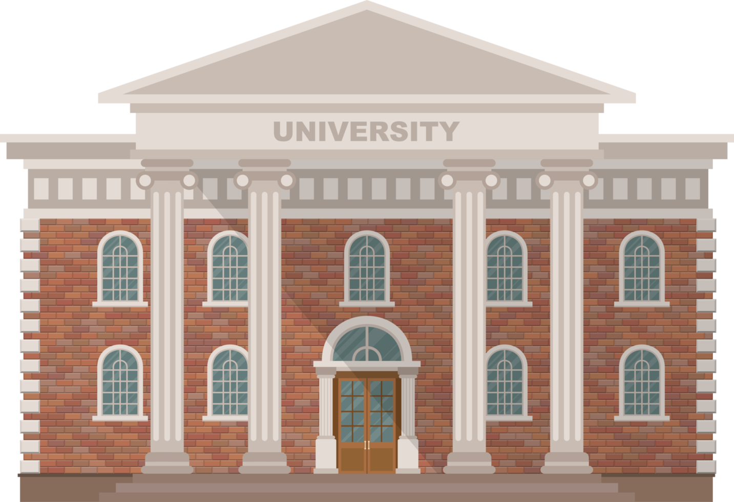 illustration vectorielle de bâtiment universitaire isolée sur fond blanc png