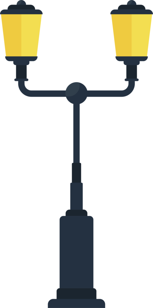 Vintage street lamp vector illustration isolated on white background png