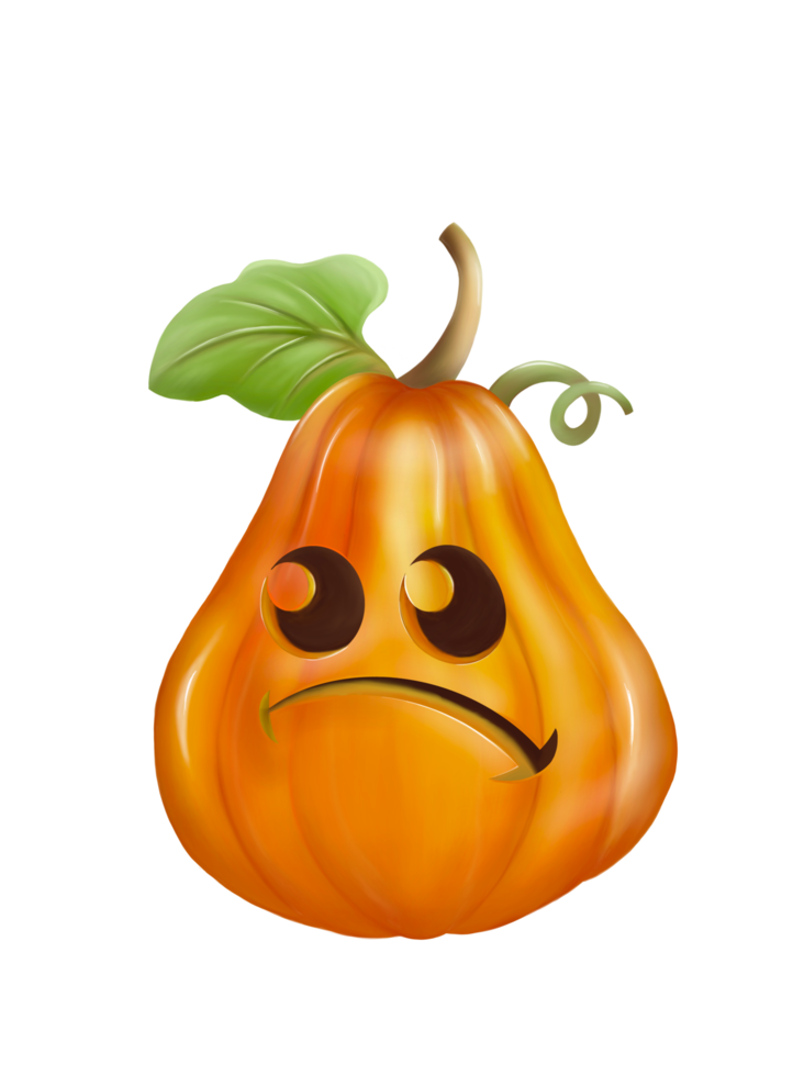 una mano digitale disegnare e dipingere una divertente zucca di halloween, isolare l'immagine. png