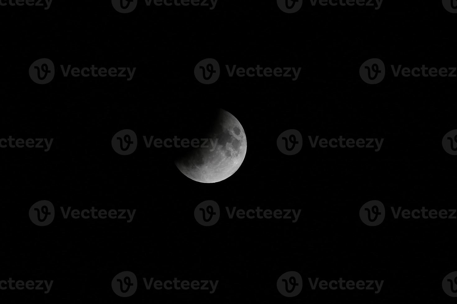 Lunar eclipse on the dark night photo