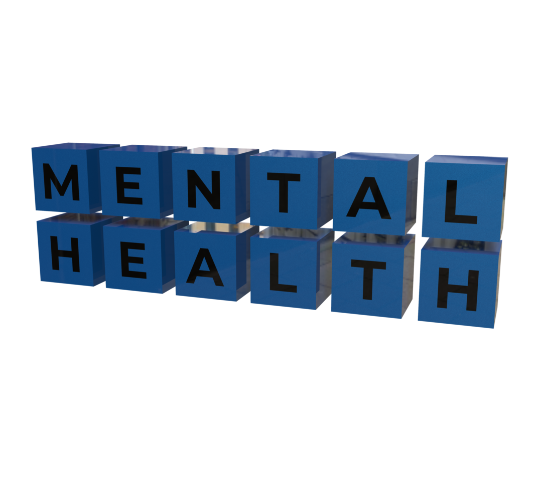 3D Render of Mental Health Cubes Illustration 9315166 PNG