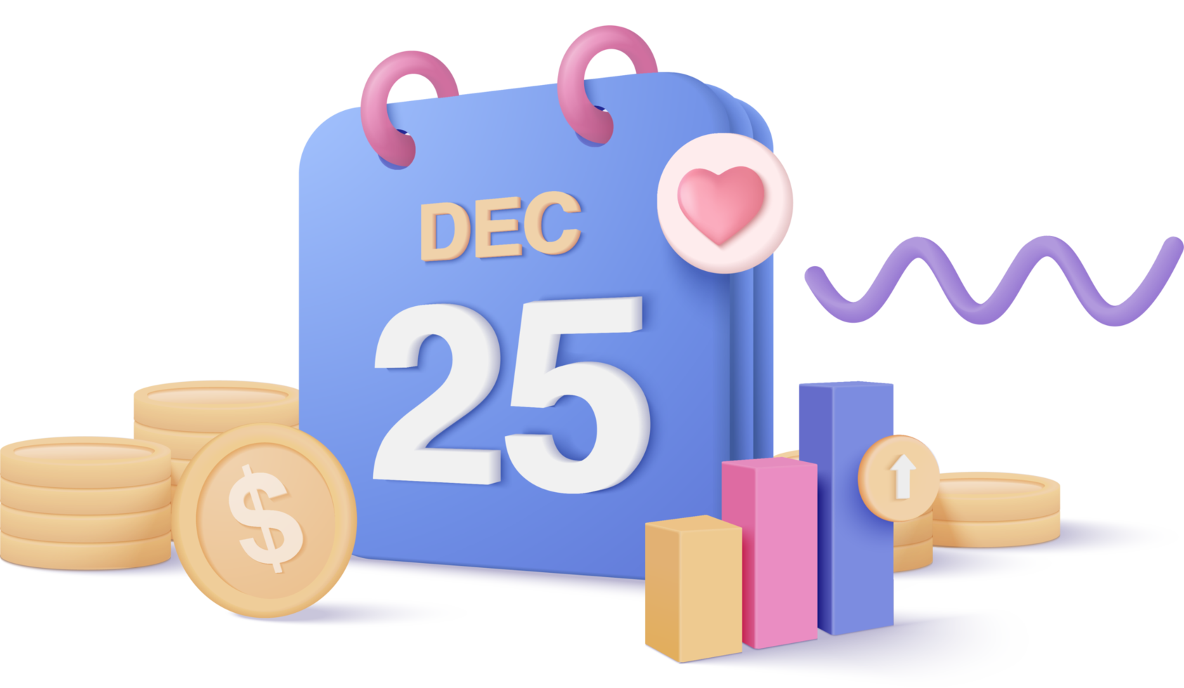 3d calendar marked date for successful new idea. Excellent business event date. under creative solution concept in 3D render on background. 3d goal for bank, finance, investment, money png