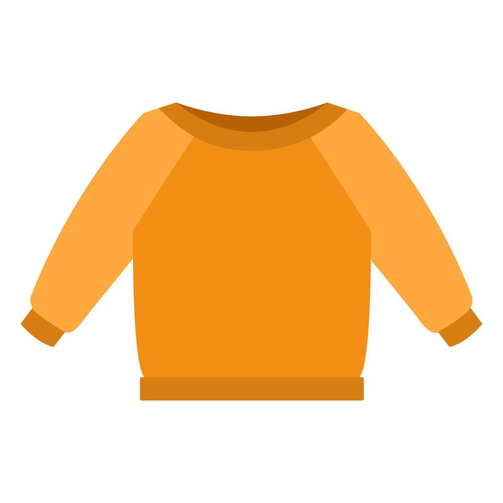 Cartoon childrens yellow sweatshirt. Vector clothing clipart isolated on a white background.