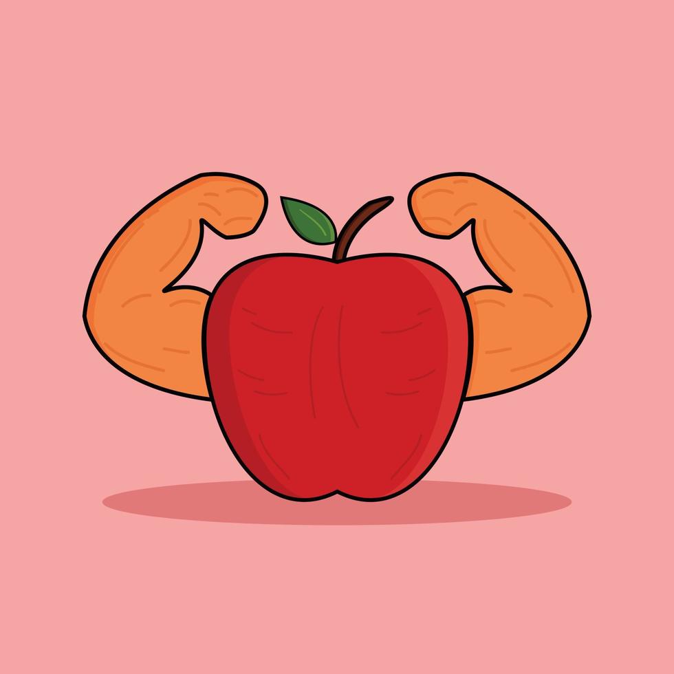 Illustration vector graphic of Apple and Muscle