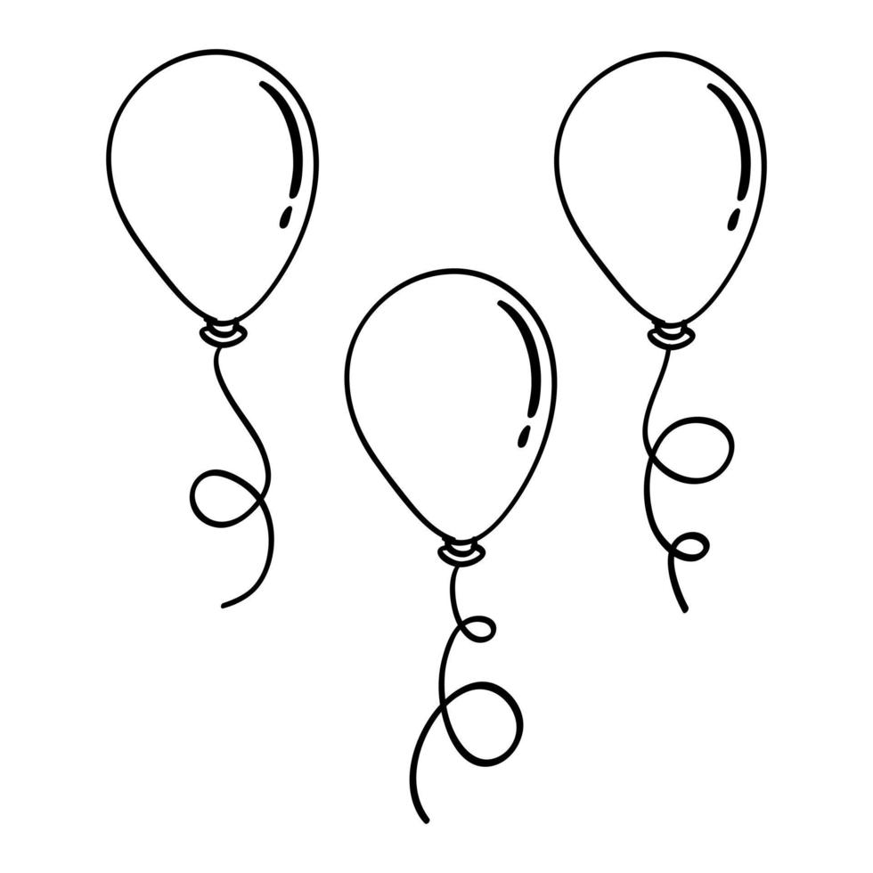 Balloon doodle Hand drawn vector icon