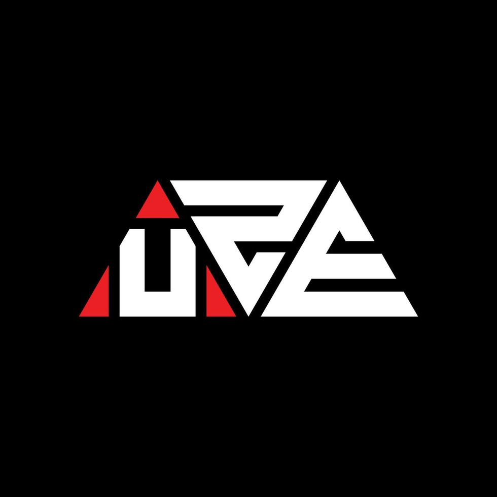 diseño de logotipo de letra triangular uze con forma de triángulo. monograma de diseño del logotipo del triángulo uze. plantilla de logotipo de vector de triángulo uze con color rojo. logo triangular uze logo simple, elegante y lujoso. uze