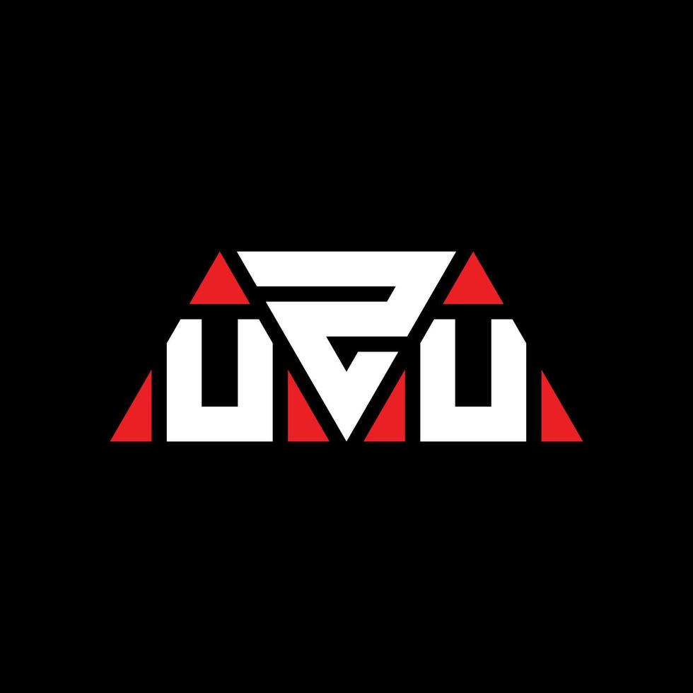 UZU triangle letter logo design with triangle shape. UZU triangle logo design monogram. UZU triangle vector logo template with red color. UZU triangular logo Simple, Elegant, and Luxurious Logo. UZU