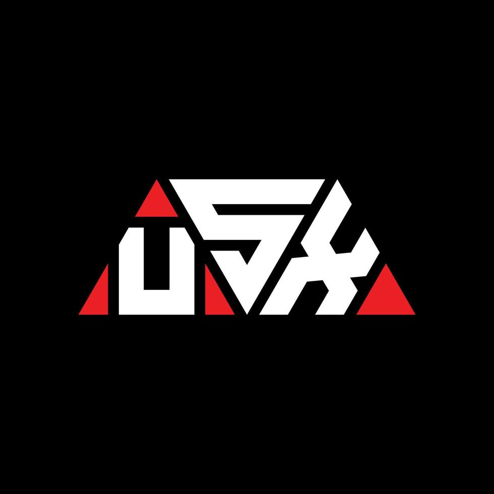 USX triangle letter logo design with triangle shape. USX triangle logo design monogram. USX triangle vector logo template with red color. USX triangular logo Simple, Elegant, and Luxurious Logo. USX